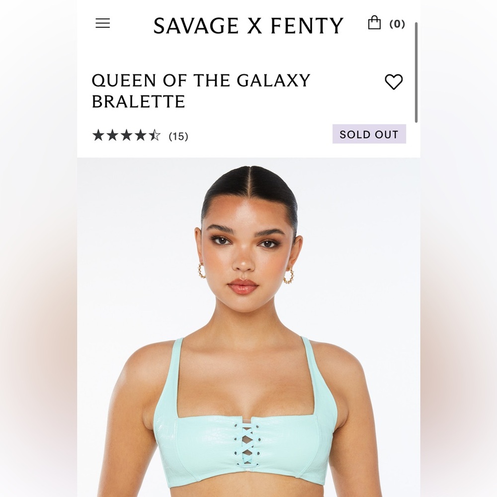 SAVAGE X FENTY QUEEN OF THE GALAXY BRALETTE Blue Light Sz S 32A sold out style